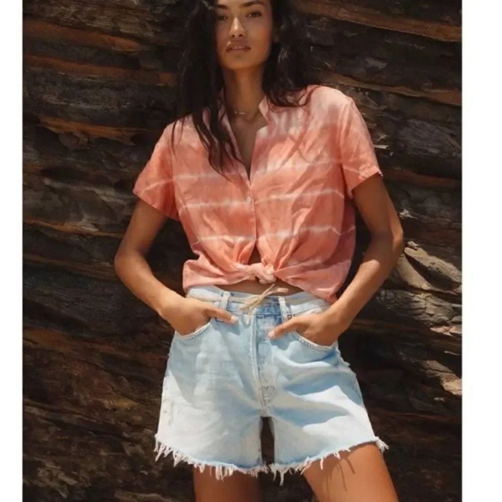Anthropologie Cloth & Stone Tie Dye Button Down Blouse NWT